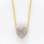 Pave Small Heart Necklace GF - 18in